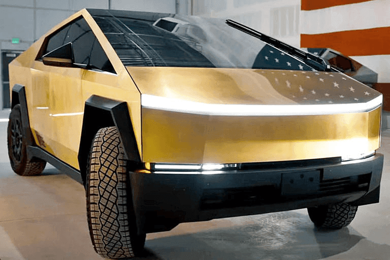  Gold-Plated Tesla Cybertruck Unveiled in Dubai – Your Chance to Own a Golden Beast